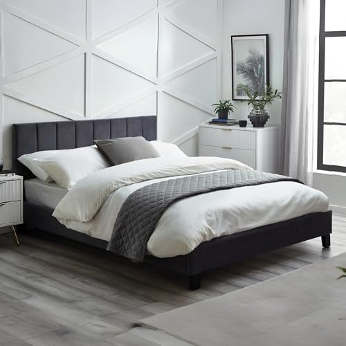 Julian Bowen Rosa Velvet Bed In A Box 135cm - Grey
