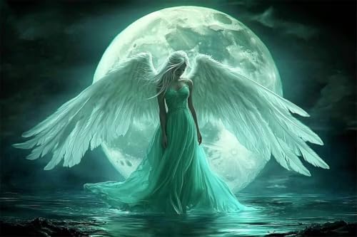 Adultos y Principiantes Diamond Painting Taladro Completo 5D DIY Arts Kits Hermoso Ángel Puro Imagen Bordado Diamante Pintura Pintura Para Decoración Pared Hogar Taladro Redondo 60x90cm C0749
