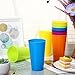 Suclain Set of 36 Colorful Plastic Tumblers 14 oz Kids Plastic Cups Bulk Unbreakable Restaurant Drinking Cup Large Reusable Mug Summer Drinking Tumblers for Ice Tea Kitchen Supplies Party, 6 Colors