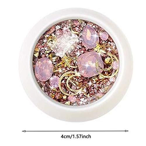 Nagelkunst Perlen Glitter 3d Nagel Dekoration 4 Boxen 3d Nagelkunst Strass Kristalle Mix Größe Strasssteine Nägel… – Bild 4
