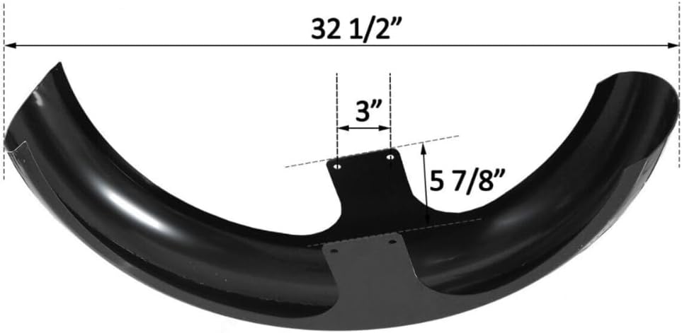 Fender Guardabarros Quarter Panel Front Side Unpainted Black Steel 1-Pc Pre-Drilled-Mounting Holes U2WFFFHBTSRGF Compatible with Harley Davidson