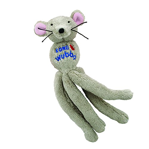 KONG - Cat Wubba Mouse - Soft Plush Catnip Toy, Crinkles and Rattles (Assorted Colors)