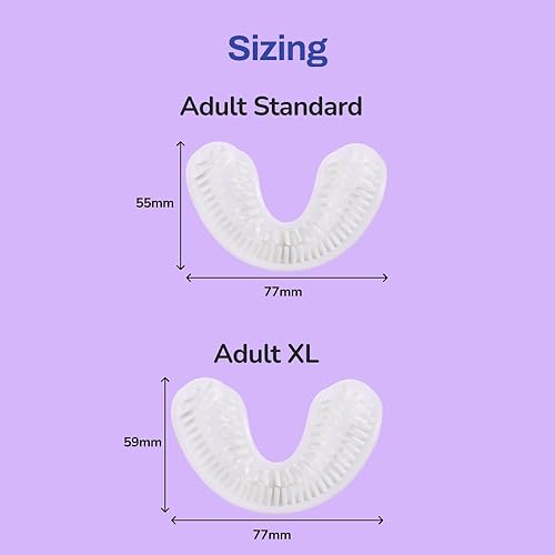 Miniatura 4 de AutoBrush Cepillo de dientes eléctrico sónico en forma de U para adultos, cepillo de dientes ultrasónico de 360 con cerdas de nailon únicas,