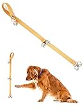 Mighty Paw Tinkle Bells 2.0, Designer Dog Doorbells, Stylish Fabric Premium Quality bells, Housetraining Doggy Door Bells for Potty Training, Includes Free Wall Hook (Mustard Yellow - Polka Dots)