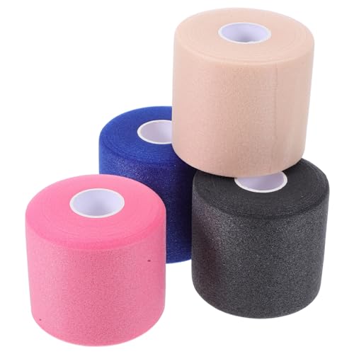 minkissy 4pcs Black Athletic Tape Set for Knees Ankle Wrist Impact Protection Sports Tape Wrap for Basketball Football Badminton Tennis