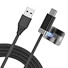 StayCable – Cable USB A a USB C de 3.3 pies con soporte magnético integrado para mesita de noche, escritorio y automóvil, cable anticaídas de carga rápida 3A con 2 placas de metal adhesivas, cable de