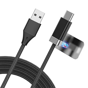 StayCable – Cable USB A a USB C de 3.3 pies con soporte magnético integrado para mesita de noche, escritorio y automóvil, cable anticaídas de carga rápida 3A con 2 placas de metal adhesivas, cable de