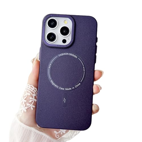 Coque iPhone 15 antichoc magnétique violet foncé pour éviter les bris d'écran après une chute