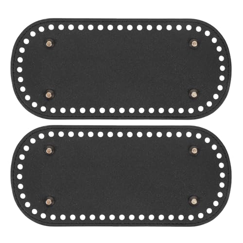 Toyvian Bases para Bolsos DIY de Piel Sintética PU Base Ovalada 22X10 CM Negra 2 Piezas para Tejer Bolsos Crochet y Moldeadora para Proyectos Artesanales