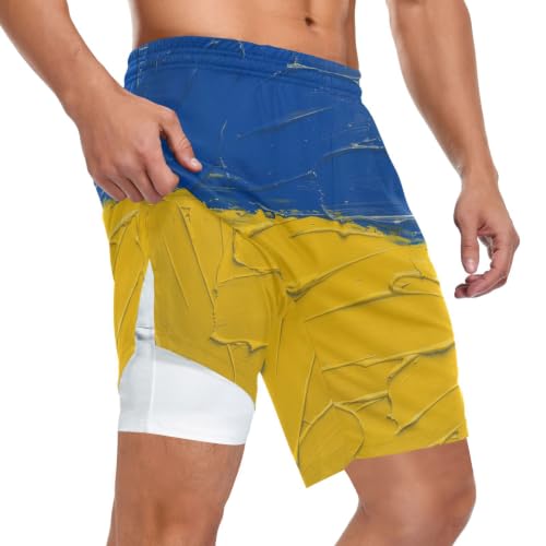 Short 2 en 1 pour homme GuoChe avec poche gauche intérieure pour entraînement en salle