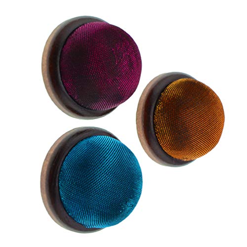 Exceart 3Pcs Wrist Pin Cushion With Wooden Bottom Cotton Sewing Pin Cushions Needles Pincushions For Handy Needlework Diy Craft #TOP1