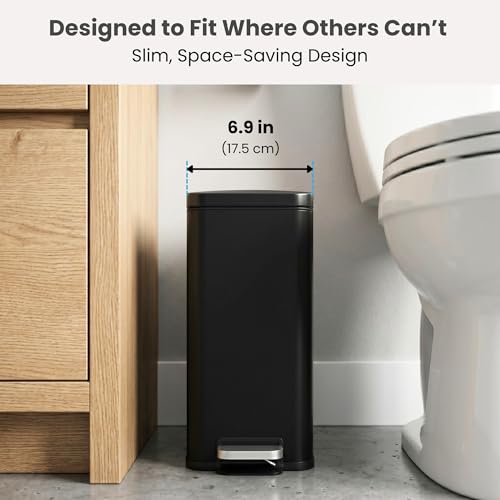 iTouchless 15 Liter Slim Stainless Steel Automatic Wastebasket, Space-Saving Bin for Bathroom, Kitchen, Office, Hotel 4 Gallon Trash Can with AbsorbX Odor Control System Side Lid Open, Left Sensor, 4G by iTouchless - Image 8