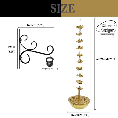 Image of Flower Hanging insence Burner | Dhuna Loban Burner Dhooni Dhoop Dhuni |Hanging Dhoop Batti Agardan Hanging Decor (Pack of 1) (Gold /Bracket)