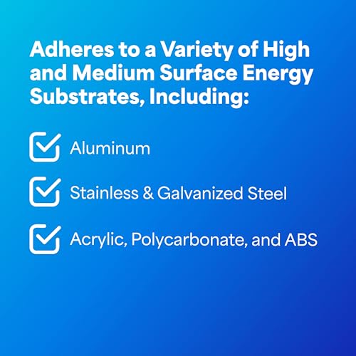 Image of 3M VHB Tape 4991 - (Pack of 25 Pcs.) 0.5 in. (W) x 1.25 in. (L) Tape Strip with UV Light Resistance. Adhesives and Sealants