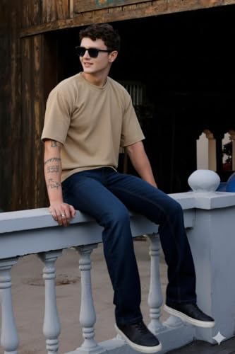 Image of Zilcon Mens Solid Unique Design Tshirt for Men - Round Neck Loose Fit Drop Shoulder Polo Mens T-Shirt