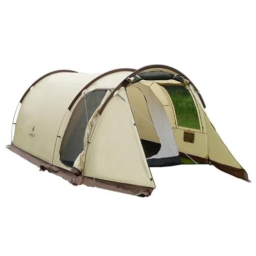 Tenda gonfiabile con grande capacità per 4 persone, tenda da campeggio 415 x 235 x 160 cm, tenda per quattro persone, tenda a tunnel con grande capacità, tenda impermeabile per esterni