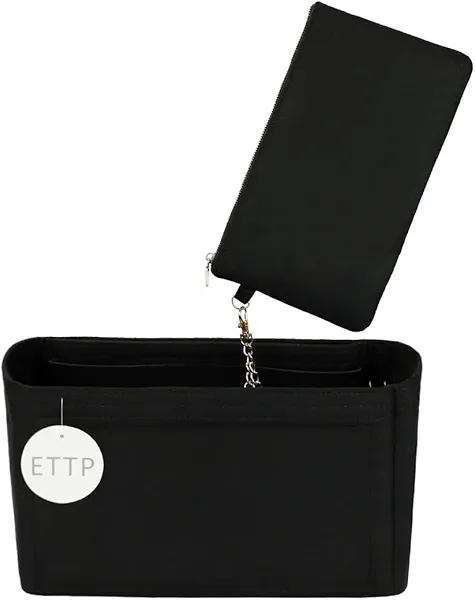 ETTP Purse Organizer Insert For Handbags, Tote Bag Organizer Insert, Handbag Organizer For Tote & Handbags, Compatible with Neverful Speedy and More (XLarge,Black)