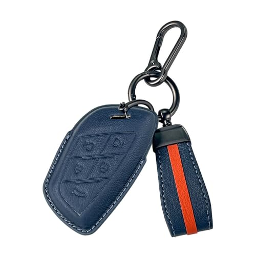 Image of Keyzone Royal Leather Key Cover for Morris Garages MG M9 EV Smart Key (Celestial Blue)