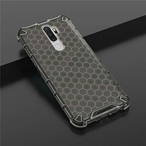Image of Glasgow | for Oppo A9 2020 Honeycomb Pattern Back Case Cover for Oppo A9 2020 with 4 Bumper Corners and Military Grade Protection - Black