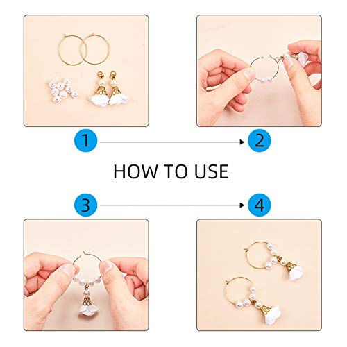 UNICRAFTALE About 50pcs 25mm Golden Wine Glass Charms Rings Stainless Steel Hoop Earring Findings 0.7mm Pin Earring Beading for Women Basketball Wives Hoop Earrings Making - Image 4
