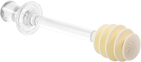 KICHOUSE 1 Peça Xarope De Colher De Metal Para Bebidas De Café Colher De Mistura Colher De Mel Pote De Mel Dipper De Madeira Dipper De Mel De Plástico Agitadores De Mel Bastão De Mel De