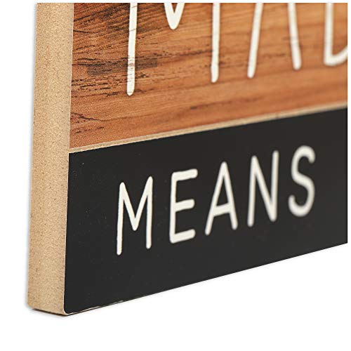 Open Road Brands Made with Love Means I Licked The Spoon Kitchen Wood Wall Décor - Funny Farmhouse Kitchen Wall Art