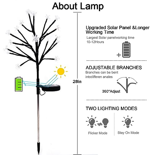 Iueecen IU001 Solar Flowers Lights Garden Decor, Solar Garden Lights Outdoor Decorative,2Pack 40Led Solar Lights Outdoor Garden Waterproof Fairy Lights thumb #3