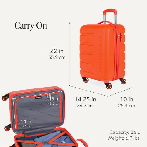 Image of SwissGear 7366, Orange, 2-Piece Set (19 /27), Signature Hardside Expandable Luggage With Spinner Wheels