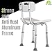 Dr. Maya Bath and Shower Chair Seat with Back (Adjustable) - Anti-Slip Bench Bathtub Stool for Elderly or Seniors (Bathroom Safety) - with Free Suction Assist Grab Bar