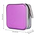 Siveit CD Case, 40 Capacity CD/DVD Case Holders Wallet Hard Plastic DVD Disc Cases Storage Binder for Car Home Office Travel (Purple)
