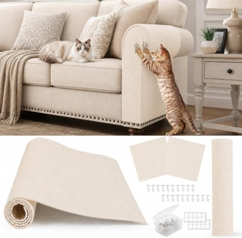 ACEDIGI 4Pack Cat Scratch Furniture Protector, Self-Adhesive, Off-White
