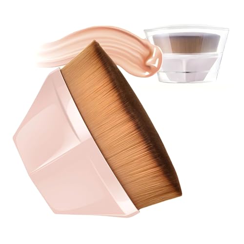 Foundation Makeup Brush – 55mm Professional Top Kabuki Face Brush with Ultra-Dense Flat Top | Flawless Liquid,Cream & Powder Application | Vegan Bristles with Travel Storage Case (pink)