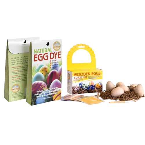 Natural Earth Paint Egg Dye Kit and Wooden Egg Kit