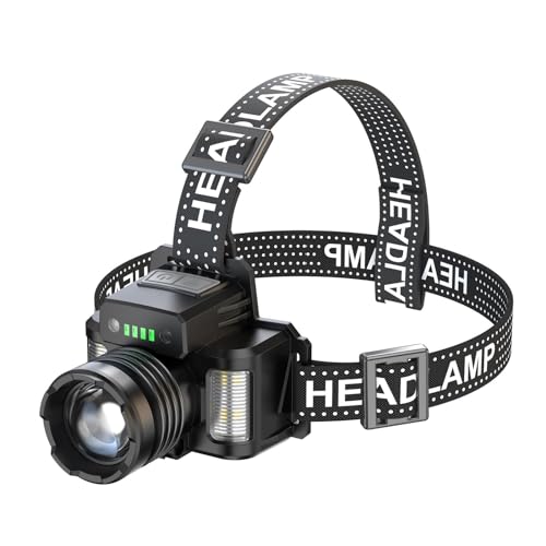 Lampe frontale rechargeable running puissante avec LED 30W et zoom