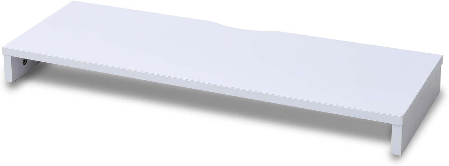 Yamazen MDTS-8025(OW) Monitor Stand (Desktop Stand), Wood, Scratch, Stain, Moisture, Heat Resistant, Compact, Computer Stand, Width 31.5 x Depth 9.8 x Height 3.1 inches (80 x 25 x 8 cm), Easy Assembly, Off-White, Telework