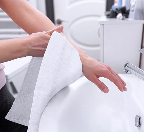 Utopia Towels 6 Pack Premium Hand Towels, 16 by 28 inches, 100% Ring Spun Cotton, Soft and Absorbent 600 GSM Towels for Bathroom, Gym, and Hotel, White - 2