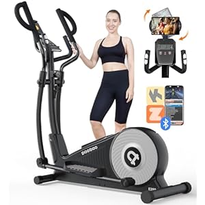 pooboo Elliptical Machine, Elliptical Machines for Home Use with Hyper-Quiet Magnetic Driving System, 16-Level Adjustable Resistance, with LCD Monitor & Rotatable Tablet Stand, 400LBS Weight Capacity