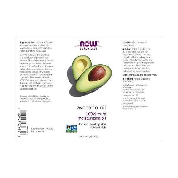 NOW Foods Avocado Oil - 473 ml. – Bild 3