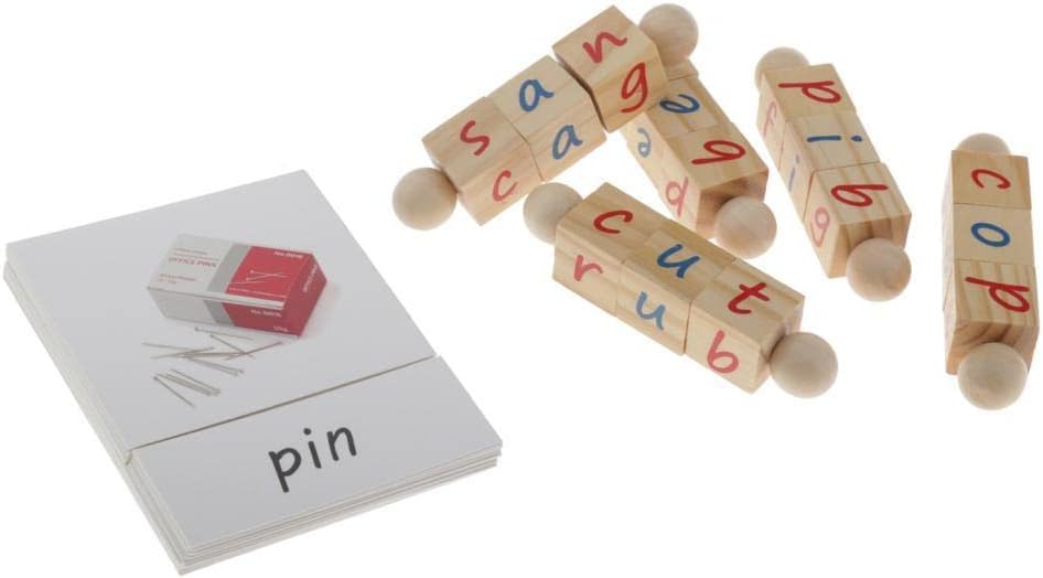 Fidtoy wooden alphabet cube word spelling game with reading blocks
