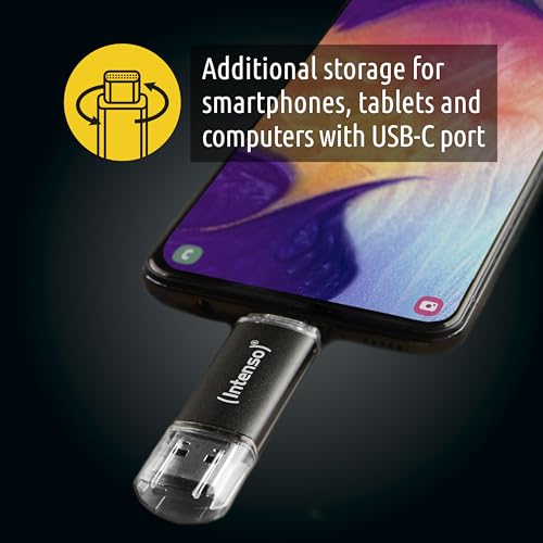 Intenso Twist Line 256 Gb, Dual Usb 3.2 Gen 1X1, USB-C E USB-A, 70Mb/S, Antracite - 5