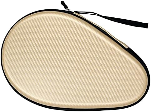 Rintifia® Ping Pong Paddles Case Hard Shell，convenient Gift for Table Tennis Fans to Carry Their Bats Waterproof and Drop-proof Holds 1 Killer Racquet or 2 Short-handled Racquets(Pale gold