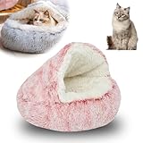 Cat Nest Bed, 2026 New Cat Beds for Indoor Cats, Portable Fluffy Pet Bed, Durable Covered Cats Bed for Indoor Use, Soft Puppy Dog Beds for Pet Owners (Pink, Small)