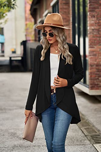 Women Cardigan Long Sleeves Open Front Lightweight Cardigan Draped Ruffles Knit Cardigan4