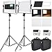 SAMTIAN Luce Video 2 Packs Bi-Colore Pannello LED Faretto Fotografia Kit di Illuminazione regolabile con Display LCD, U Staffa, supporto da 79 pollici, CRI 96+ per Youtube Video Ripresa Professionale