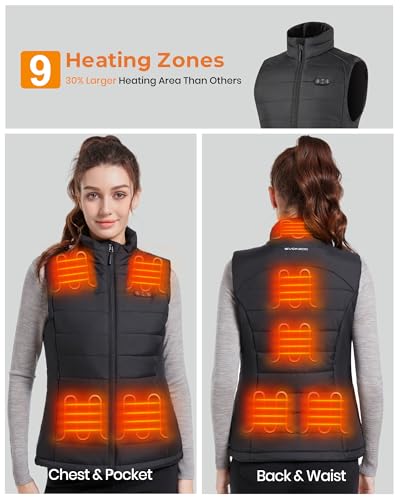 Evonicc Women's Heated Vest with 7.4V 16000mAh Rechargeable Battery