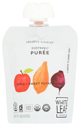 White Leaf Provisions Organic Apple Sweet Potato Beet Baby Food, 3.17 OZ