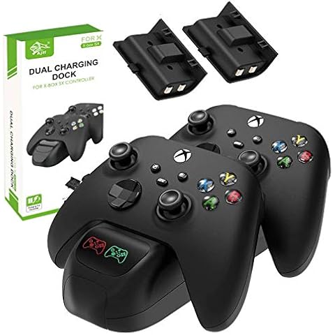 Dual Controller Charger Station Compatible with Xbox Series S/X Controller Charging Dock USB 2 Slot High Speed Game Controller Charger Kit for Xbox Cover