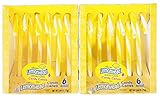 Lemonhead Candy Canes 2.64 Oz Pack Of 2! 12 Lemon Flavored Candies! Yellow and White Stripes...