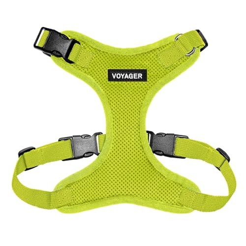 Image of Voyager Step-in Pet Harness - All Weather Mesh, Adjustable Step in Harness for Cats and Dogs by Best Pet Supplies - Lime Green, M