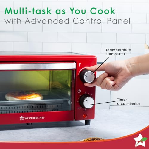 Image of Wonderchef OTG & Wooden Tray Gift Combo | 9L OTG | Bake Breads and Cakes | Time Control upto 60 Mins | Temperature Control upto 250⁰ | Heat Resistant Window, Removable Crumb Tray | 2 Year Warranty